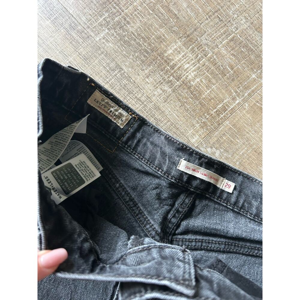 Levi's Jeans 70s High Slim straight Premium Womens 29 Faded Black Denim - Picture 5 of 11